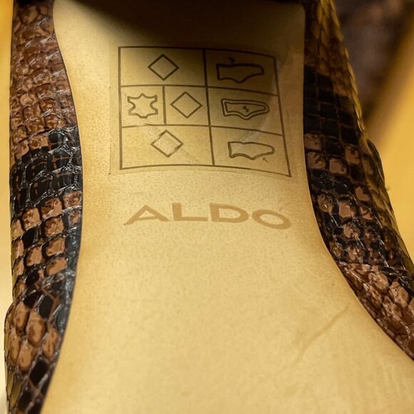 Aldo Womens Snakeskin Pattern Ankle Boots Sz 6.5 Browns - Picture 4 of 6